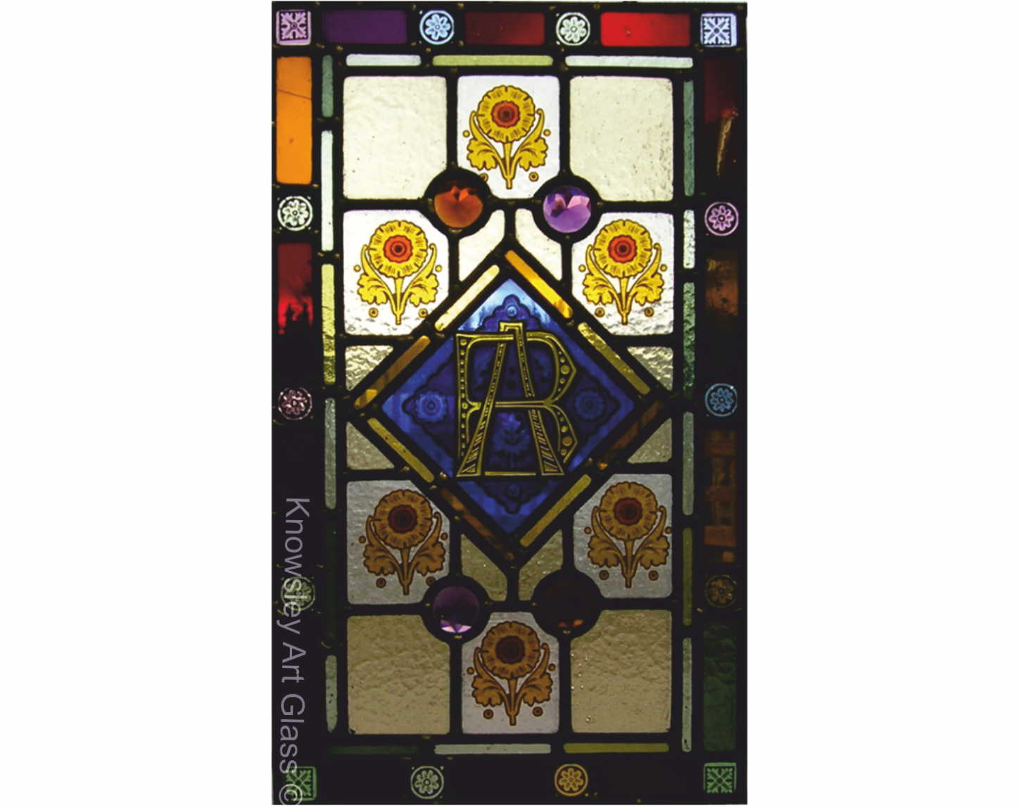 Stained Glass Leadlight With Hand Painted