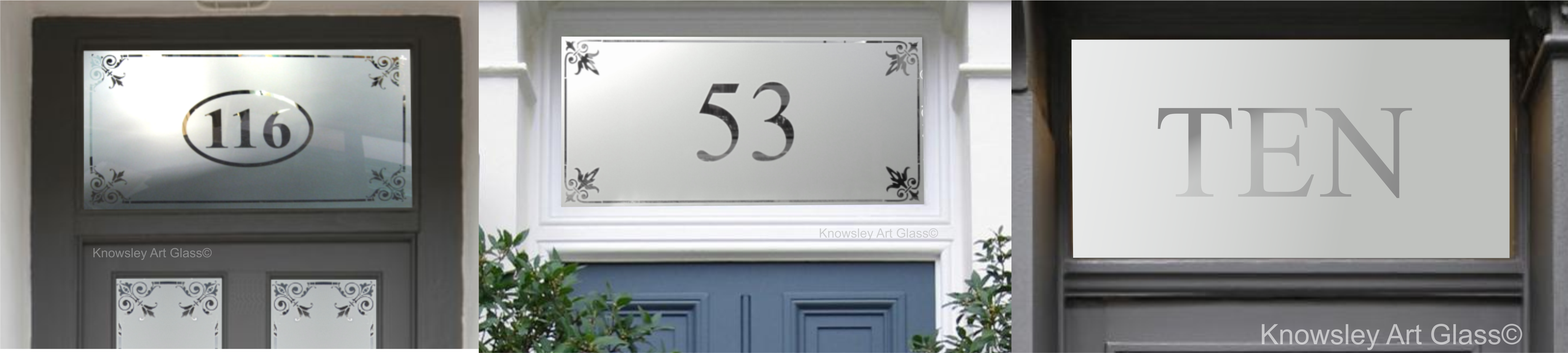 etched glass house numbers