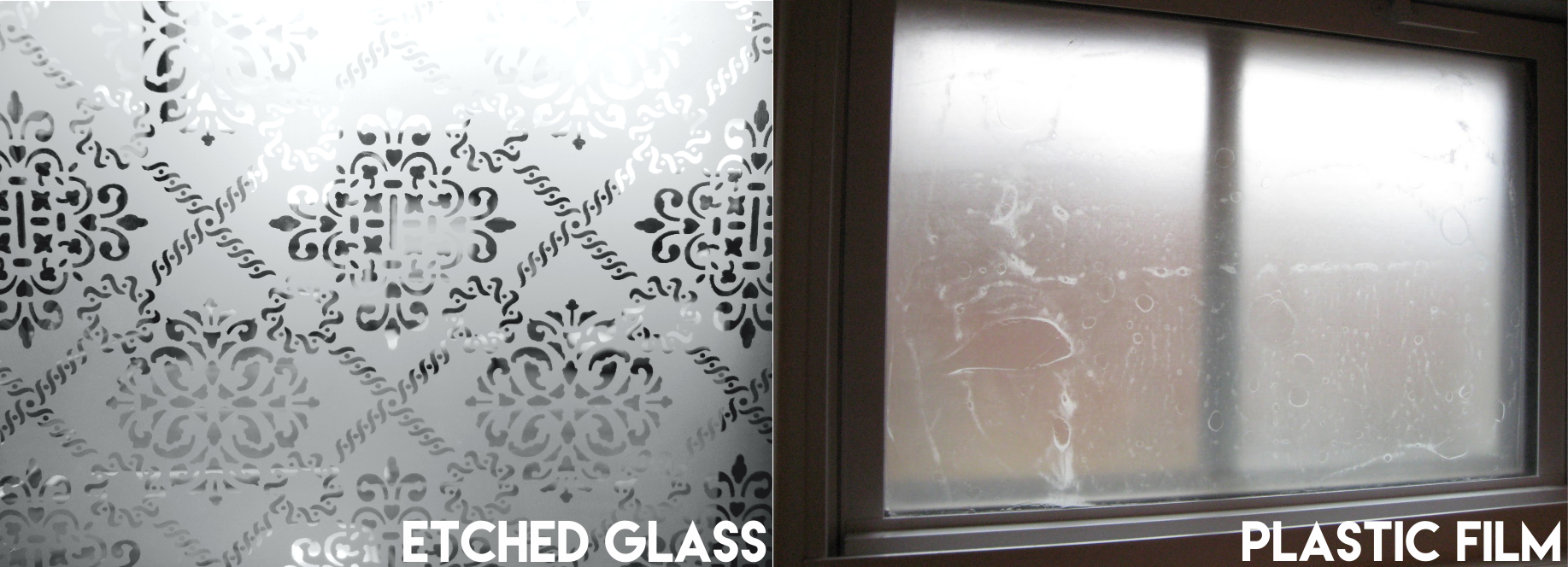 etched glass or plastic film