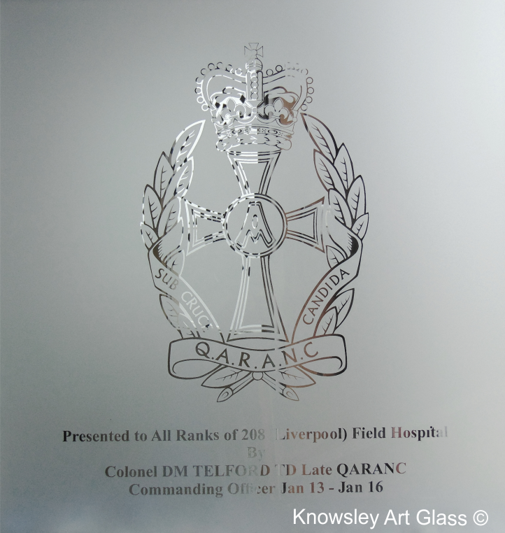 engraved glass Logo Etched Glass Decorative Sign
