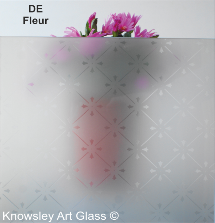 fleur stain etched glass pane