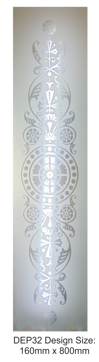 acid etched glass pane