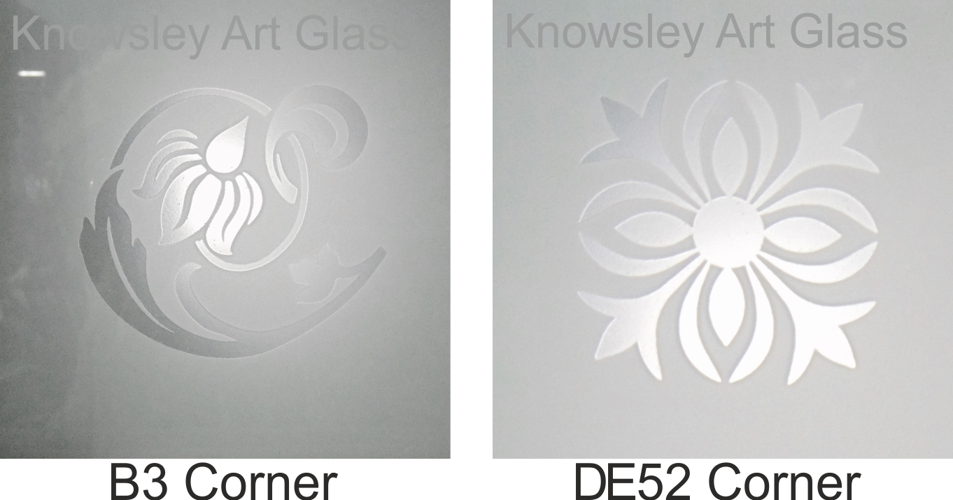 decorative acid etched design panel glass