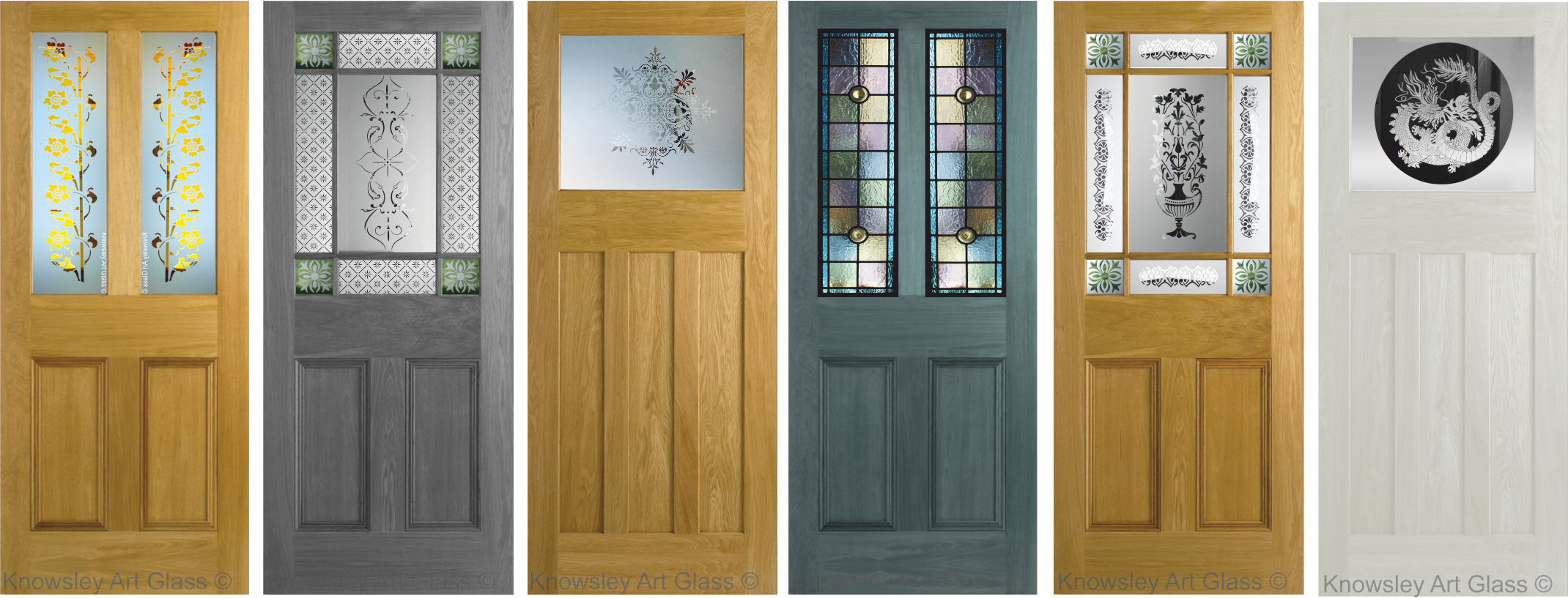Decorative glass doors