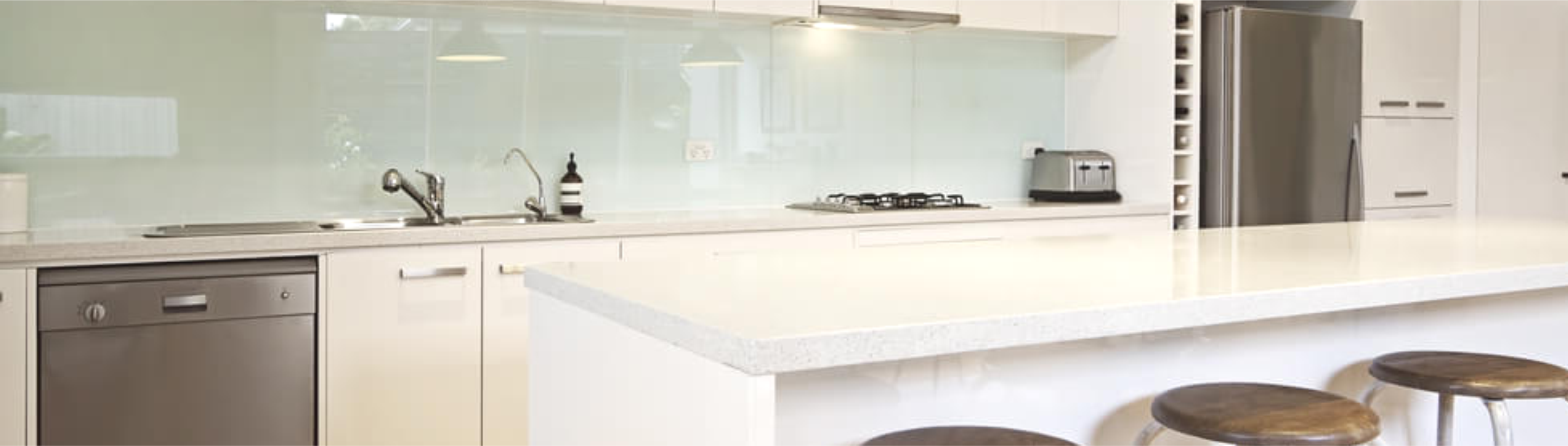 coloured glass splash backs